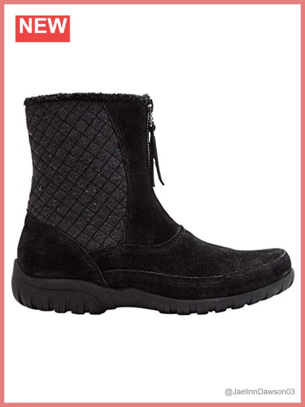 Mid-Calf Zip-Up Snow Boot with Insulated Faux Fur Lining
